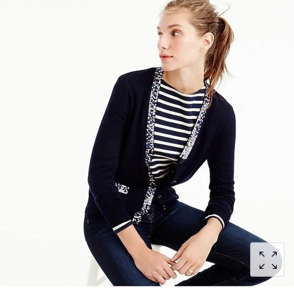 Crew Sweaters Jcrew Collection Sequin Trim Cardigan Sz S B